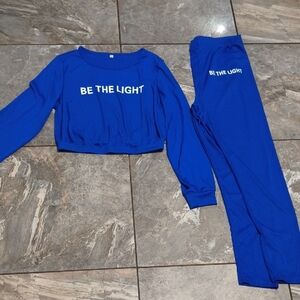 Blue 'Be The Light' Lounge Set